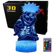 3D USB LED nočná lampa + diaľkové ovládanie Naruto Anime Manga 3D USB LED nočná lampa + diaľkové ovládanie Naruto Anime Manga