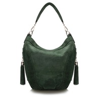 TAŠKA semišová taška so strapcami C.GREEN