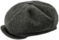 Anglická baretová čiapka s baseballovou čiapkou Grey rybia kosť karneval 20. rokov 20. storočia Anglická baretová čiapka s baseballovou čiapkou Grey rybia kosť karneval 20. rokov 20. storočia