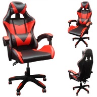 Herná otočná stolička, čierna a červená