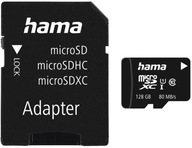 Pamäťová karta Hama microSDXC 128GB + SD adaptér 80MB/s Class C10 Pamäťová karta Hama microSDXC 128GB + SD adaptér 80MB/s Class C10