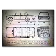PLECHOVÝ DARČEK PRE FANOUŠKA MOTORU GRAFIKA OBRAZ AUTO FIAT 125 P PLECHOVÝ DARČEK PRE FANOUŠKA MOTORU GRAFIKA OBRAZ AUTO FIAT 125 P