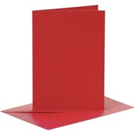 Karty a obálky 6 sád, červená