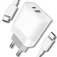 RÝCHLA SIEŤOVÁ NABÍJAČKA USB-C/A 20W RÝCHLO NABÍJANIE 3A + KÁBEL RÝCHLA SIEŤOVÁ NABÍJAČKA USB-C/A 20W RÝCHLO NABÍJANIE 3A + KÁBEL