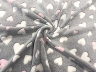 Úplet MATERIÁL FLEECE Kožušinové srdiečka ružové 1 MB Úplet MATERIÁL FLEECE Kožušinové srdiečka ružové 1 MB