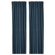 Tmavo modré zatemňovacie závesy IKEA ROSENMANDEL Tmavo modré zatemňovacie závesy IKEA ROSENMANDEL