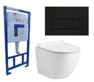 BETÓNOVÁ WC SET, CERSANITOVÁ MISKA, MATNÁ ČIERNA BETÓNOVÁ WC SET, CERSANITOVÁ MISKA, MATNÁ ČIERNA