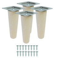 Drevené nohy 10 cm, nábytok, nohy buk, surové, rovné, komplet Drevené nohy 10 cm, nábytok, nohy buk, surové, rovné, komplet