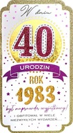 Karta pre narodené v roku 1983 na 40 rokov lux PM282