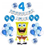 Sada balónikov Sponge Bob 4 narodeniny + meno Sada balónikov Sponge Bob 4 narodeniny + meno