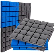 Akustická zvukotesná pena, konvexný panel kocky, modrošedá, 4 ks