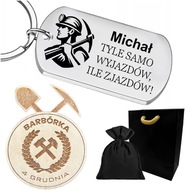 GRAVÁOVANÁ kľúčenka pre GÓRNIK BARBÓRKA, oceľ 316L, darček + ZADARMO GRAVÁOVANÁ kľúčenka pre GÓRNIK BARBÓRKA, oceľ 316L, darček + ZADARMO