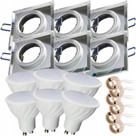 6x GU10 LED 5W studené štvorcové zrkadlové svietidlo 6x GU10 LED 5W studené štvorcové zrkadlové svietidlo