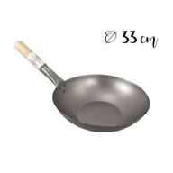 Ploché dno Wok z uhlíkovej ocele Priemer Ø 33 cm Ploché dno Ploché dno Wok z uhlíkovej ocele Priemer Ø 33 cm Ploché dno
