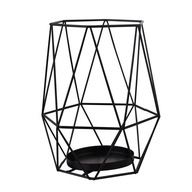 Geometrický čierny kovový svietnik Altom Design 18 cm dekorácia Geometrický čierny kovový svietnik Altom Design 18 cm dekorácia