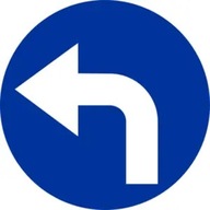 Značka C-4: Povinná jazda vľavo za značkou - Nálepka