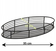 Oválny zrkadlový podnos, 35 cm, podnos z čierneho skla Oválny zrkadlový podnos, 35 cm, podnos z čierneho skla