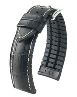 HIRSCH GEORGE REMÍN NA HODINKY, ČIERNA, 24 MM HIRSCH GEORGE REMÍN NA HODINKY, ČIERNA, 24 MM