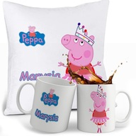 SÚPRAVA PEPPA PIG HRNEK + VANKÚŠ + MENO SÚPRAVA PEPPA PIG HRNEK + VANKÚŠ + MENO
