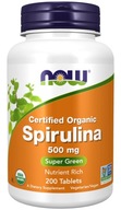 NOW POTRAVINY BIO SPIRULINA 200 tabliet, CERTIFIKOVANÁ NOW POTRAVINY BIO SPIRULINA 200 tabliet, CERTIFIKOVANÁ