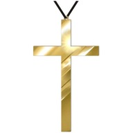 Prívesok náhrdelník CROSS zlatá zrkadlová VEĽKÁ stuha Prívesok náhrdelník CROSS zlatá zrkadlová VEĽKÁ stuha