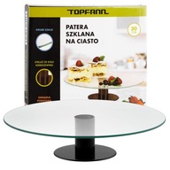 SKLENENÝ TANIER NA TORTOVÉ OVOCIE OTOČNÝ PODNOS 30CM ČIERNA NOHA 7CM SKLENENÝ TANIER NA TORTOVÉ OVOCIE OTOČNÝ PODNOS 30CM ČIERNA NOHA 7CM
