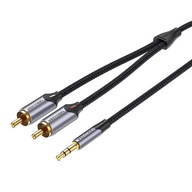 2xRCA na 3,5 mm audio kábel Vention BCNBF 1 m (sivý) 2xRCA na 3,5 mm audio kábel Vention BCNBF 1 m (sivý)