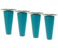 4x nohy drevené nohy 10 cm s tyrkysovými plátmi 4x nohy drevené nohy 10 cm s tyrkysovými plátmi