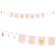BANNER Oh Baby látková girlanda so strapcami, ružová BANNER Oh Baby látková girlanda so strapcami, ružová