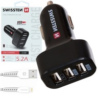 SWISSTEN Autonabíjačka 3xUSB + Lightning kábel SWISSTEN Autonabíjačka 3xUSB + Lightning kábel