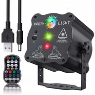 LASEROVÝ PROJEKTOR LED LASER 8W RGB DISCO DJ STROBOSKOP 60 VZOR + DIAĽK.