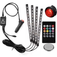 Osvetlenie x12 LED 4x XXL farebné diaľkové ovládanie do auta Osvetlenie x12 LED 4x XXL farebné diaľkové ovládanie do auta