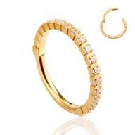 Zlaté klikacie náušnice so zirkónmi Titanium Helix 1,2/10 Zlaté klikacie náušnice so zirkónmi Titanium Helix 1,2/10