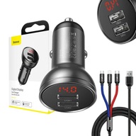 BASEUS NABÍJAČKA DO AUTOMOBILKU 24W + USB KÁBEL 3v1 BASEUS NABÍJAČKA DO AUTOMOBILKU 24W + USB KÁBEL 3v1
