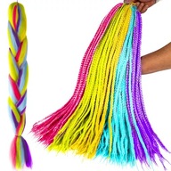 SYNTETICKÉ VLASY RAINBOW 60cm DREADS LONG BRAID SET SYNTETICKÉ VLASY RAINBOW 60cm DREADS LONG BRAID SET