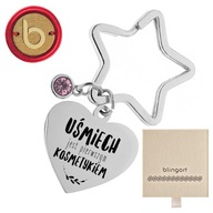Kľúčenka s gravírovaným príveskom srdiečko, 316L BLINGART Z CHIRURGICKEJ OCELE Kľúčenka s gravírovaným príveskom srdiečko, 316L BLINGART Z CHIRURGICKEJ OCELE