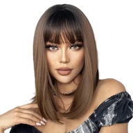 Dámske parochne Bob Hair Parochňa Ombre Hnedá 41cm Natural + Čiapka na parochňu Dámske parochne Bob Hair Parochňa Ombre Hnedá 41cm Natural + Čiapka na parochňu