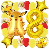 SÚPRAVA BALÓNOV PIKACHU BALÓN ČÍSLO POKEMONA 8 ROKOV ÔSME NARODENINY 22 ELEMENTOV SÚPRAVA BALÓNOV PIKACHU BALÓN ČÍSLO POKEMONA 8 ROKOV ÔSME NARODENINY 22 ELEMENTOV