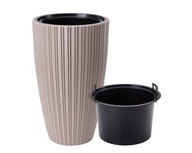 Kvetináč MIKA Slim 30 cm Sivobéžový + VLOŽKA Kvetináč MIKA Slim 30 cm Sivobéžový + VLOŽKA