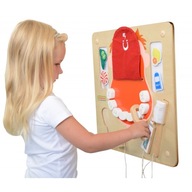 Vzdelávacia drevená doska Masterkidz ústna hygiena Montessori Vzdelávacia drevená doska Masterkidz ústna hygiena Montessori