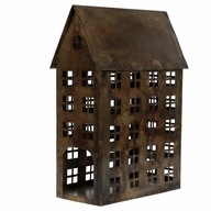 LARTERN HOUSE kovový STARO ZLATÝ škandinávsky loft 45x30cm LARTERN HOUSE kovový STARO ZLATÝ škandinávsky loft 45x30cm