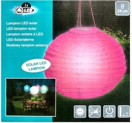 SOLAR LED záhradný lampáš 28 cm Ružový