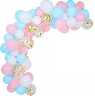 BALÓNKY RUŽOVO MODRÉ konfety GARLAND so stuhou BALÓNKY RUŽOVO MODRÉ konfety GARLAND so stuhou
