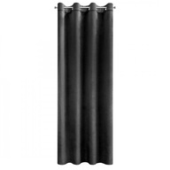 Hotový záves s očkami, čierny velúr, 140x250 Hotový záves s očkami, čierny velúr, 140x250