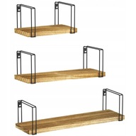 SET DREVENÝCH KOVOVÝCH LOFT ZÁVESNÝCH POLIC 3 KS SET DREVENÝCH KOVOVÝCH LOFT ZÁVESNÝCH POLIC 3 KS