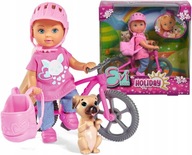 Bábika EVI na horskom bicykli so psom simbou