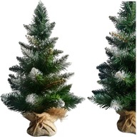 Malý vianočný stromček DIAMOND WHITE, 60 cm, s jutovým stojanom, 3 nohy