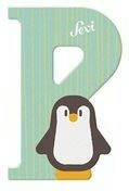 Sada 12 kusov zvierat tučniak s písmenom P