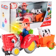 FARMÁRSKY TRAKTOR S TRAILEROM INTERAKTÍVNYMI JAZDAMI SPIEVA KRAVA FARMÁRSKY TRAKTOR S TRAILEROM INTERAKTÍVNYMI JAZDAMI SPIEVA KRAVA