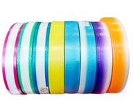 ZESTAW WSTĄŻEK POLIPROPYLENOWYCH Z TŁOCZONYMI WZORAMI 2cm/100m - 8 sztuk